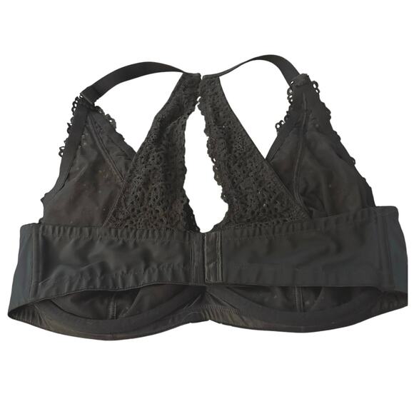 Curvy Couture Women's Plus Size Crochet Bralette, Black - 40DDD NWOT - Picture 3 of 6